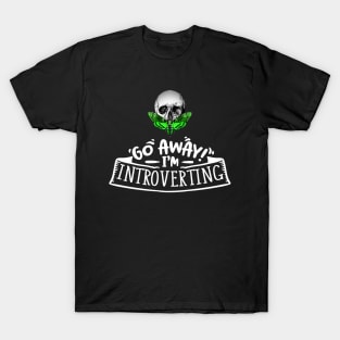 Go Away I'm Introverting - Anti-Social Butterfly - Acid Green Skull Moth T-Shirt